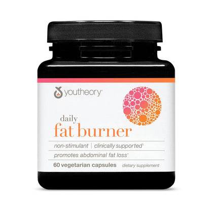 Youtheory Täglicher Fatburner – Unterstützt Körperzusammensetzung & Stoffwechsel – mit Zitrusfruchtmischung, Chrom & Cayenne-Extrakt – Gluten-, Soja- & Milchfrei – 60 vegane Kapseln