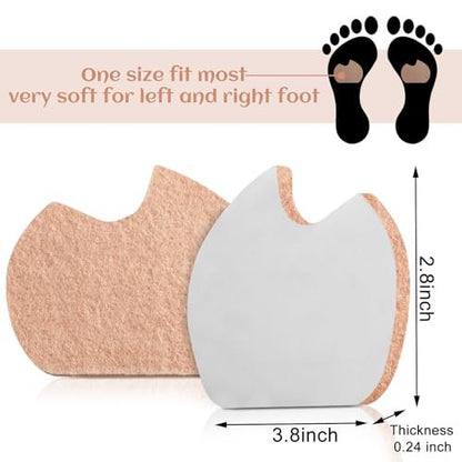 24-teilige Fußpolster für Tänzer: Sesamoiditis-Polster für den Fußballen, Selbstklebende Filz-Vorfußpolster gegen Schmerzen für Männer und Frauen, Beige
