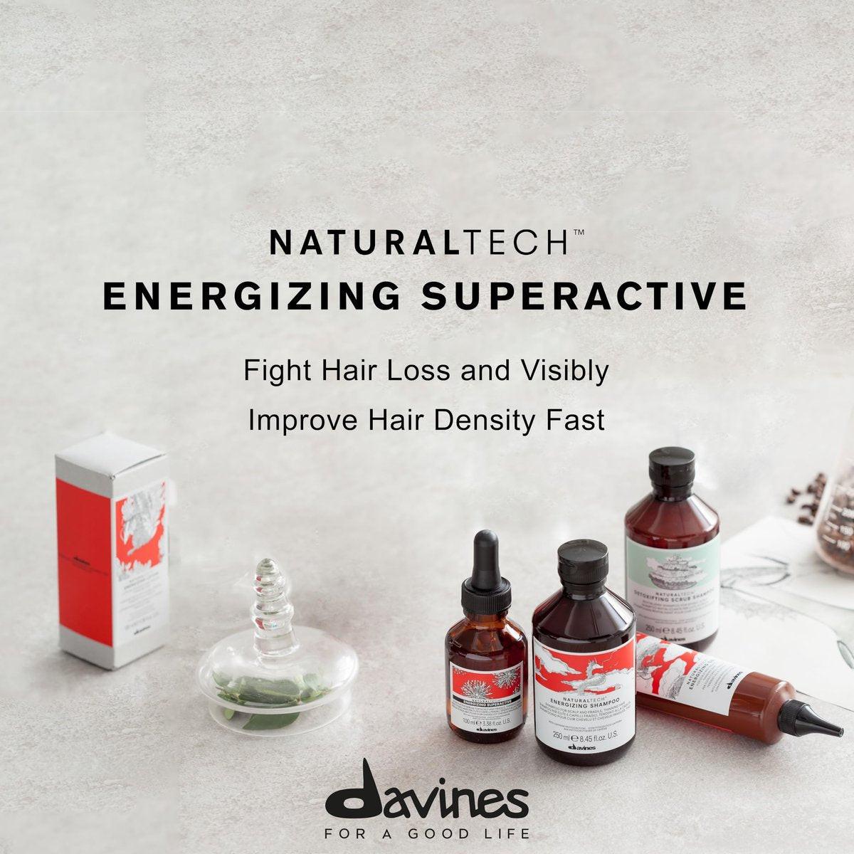 Davines Naturaltech Energizing Superactive Anytime – Stimulierendes & stärkendes Serum gegen Haarausfall und dünner werdendes Haar – mit Koffein und Phytoceuticals – Reisegröße, 100 ml