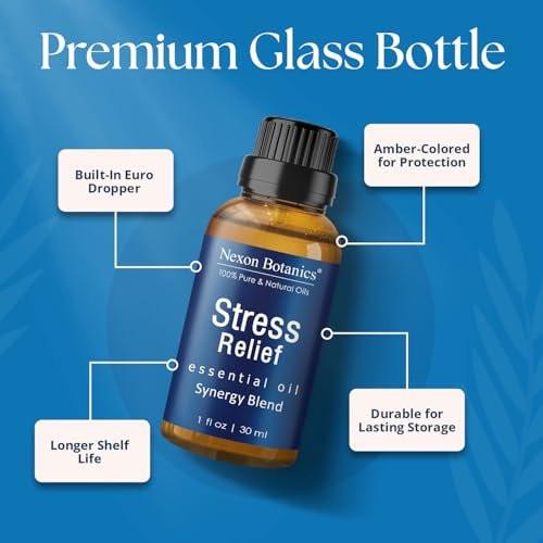 Stress Relief ätherisches Öl Blend 30 ml – Beruhigendes Öl für Diffuser & Aromatherapie – Fördert Entspannung & Ruhe – Nexon Botanics