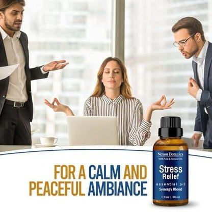 Stress Relief ätherisches Öl Blend 30 ml – Beruhigendes Öl für Diffuser & Aromatherapie – Fördert Entspannung & Ruhe – Nexon Botanics