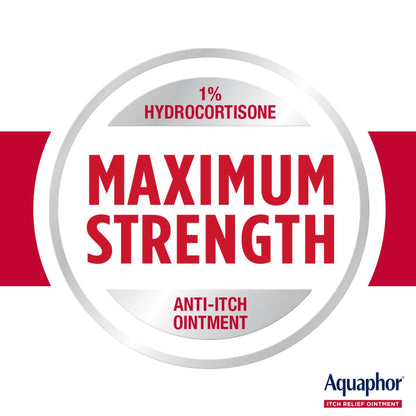 Aquaphor Juckreiz Lindernde Salbe, Maximale Stärke 1% Hydrocortison, Lindert Juckreiz bei Hautirritationen, Insektenstichen, Psoriasis, Hautausschlägen, Ekzemen und Gift-Efeu, 57 g