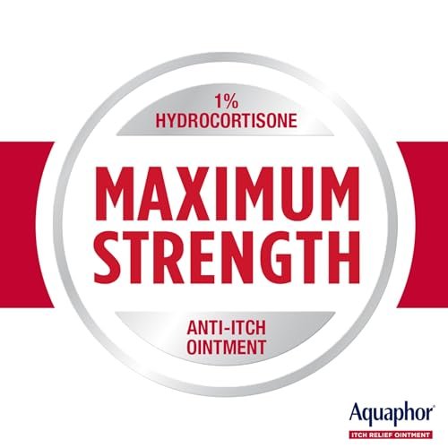Aquaphor Juckreiz Lindernde Salbe, Maximale Stärke 1% Hydrocortison, Lindert Juckreiz bei Hautirritationen, Insektenstichen, Psoriasis, Hautausschlägen, Ekzemen und Gift-Efeu, 57 g