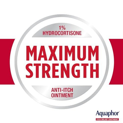 Aquaphor Juckreiz Lindernde Salbe, Maximale Stärke 1% Hydrocortison, Lindert Juckreiz bei Hautirritationen, Insektenstichen, Psoriasis, Hautausschlägen, Ekzemen und Gift-Efeu, 57 g