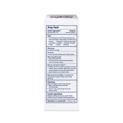 Aquaphor Juckreiz Lindernde Salbe, Maximale Stärke 1% Hydrocortison, Lindert Juckreiz bei Hautirritationen, Insektenstichen, Psoriasis, Hautausschlägen, Ekzemen und Gift-Efeu, 57 g