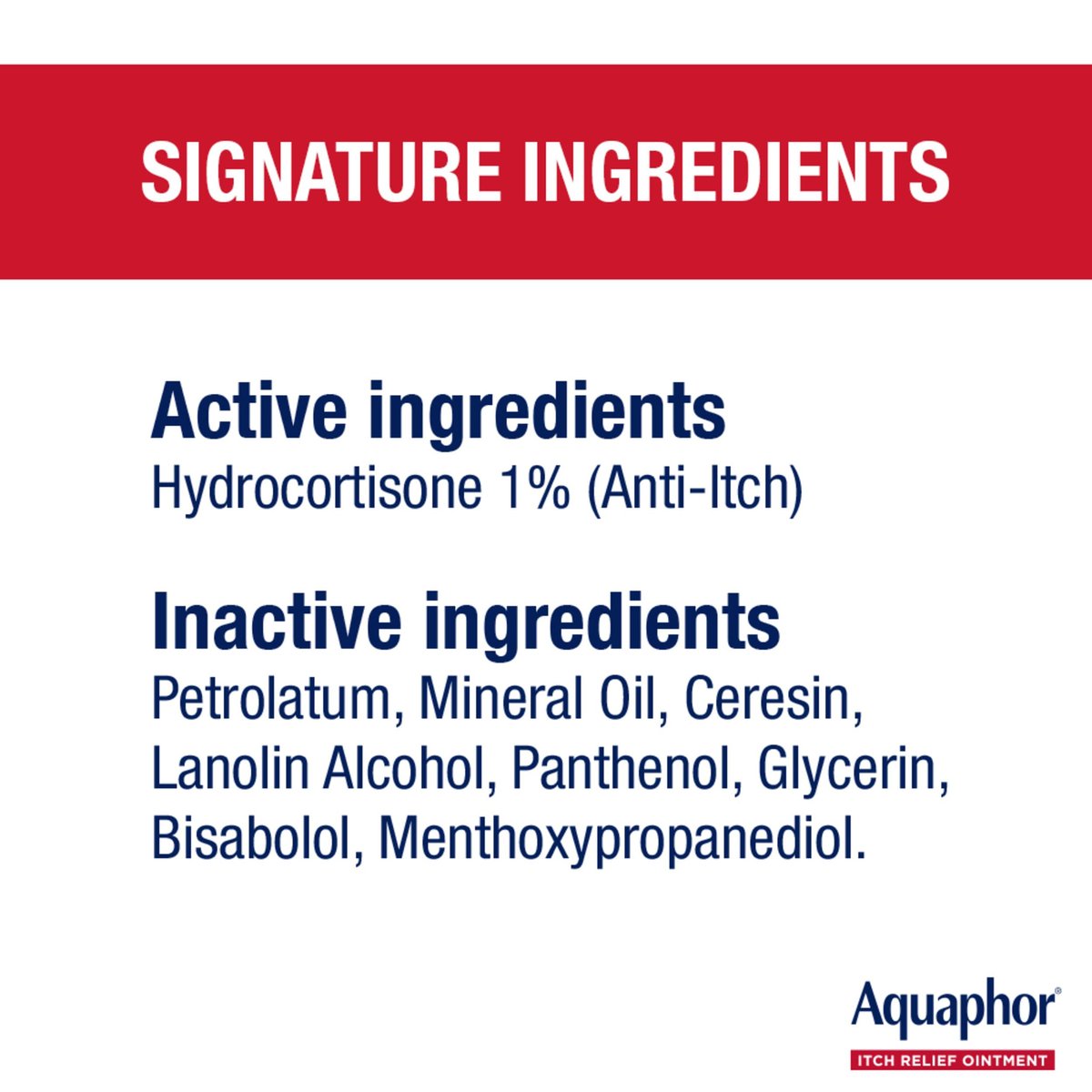 Aquaphor Juckreiz Lindernde Salbe, Maximale Stärke 1% Hydrocortison, Lindert Juckreiz bei Hautirritationen, Insektenstichen, Psoriasis, Hautausschlägen, Ekzemen und Gift-Efeu, 57 g