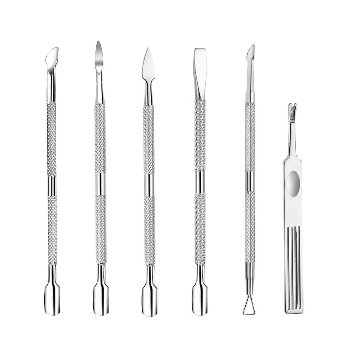 6-teiliges Nagelhautpflege-Set aus Edelstahl, Nagelhautentferner, Maniküre- und Pediküre-Werkzeuge für Fingernägel und Zehennägel