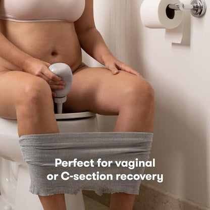 Frida Mom umgedrehter Peri-Flaschen-Sprüher – Perinealpflege & postpartale Erholung, tragbarer Reise-Bidet & Perinealreiniger mit Reisetasche, postpartales Essential, Grau
