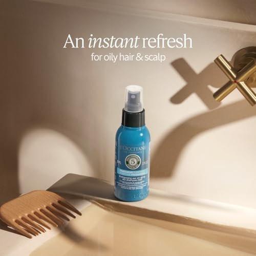 L'OCCITANE Erfrischendes Trockenshampoo-Spray: Aerosolfrei, absorbiert überschüssigen Talg, erfrischt das Haar ohne Schwere oder kreidigen Rückstand