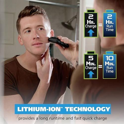 Wahl Kompakter Wiederaufladbarer Lithium-Ionen Rasierer Set mit Hygienisch Spülbaren Scherfolien und Schermesser, Doppelte Flexible Folien Passen Sich Konturen des Gesichts an - 7065