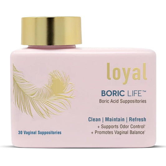 Loyal Boric Life - Borsäure-Zäpfchen - 600 mg - Unterstützt Geruchskontrolle - Fördert das Gleichgewicht - Lindert Unbehagen - Hergestellt in den USA - 30 Stück