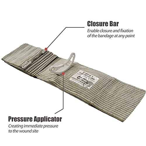 RHINO RESCUE 6" Israeli Style Notverband, Kompressions-Wundverband, medizinisch steril vakuumversiegelt, taktische Erste-Hilfe-Ausrüstung IFAK, 2 Stück