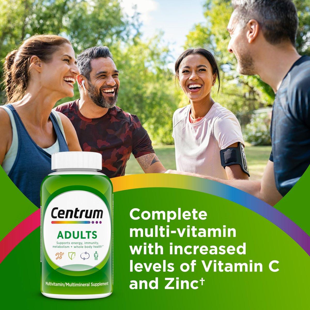 Centrum Adult Multivitamin/Multimineral Ergänzung mit Antioxidantien, Zink, Vitamin D3 und B-Vitaminen, glutenfrei, ohne Gentechnik - 200 Tabletten