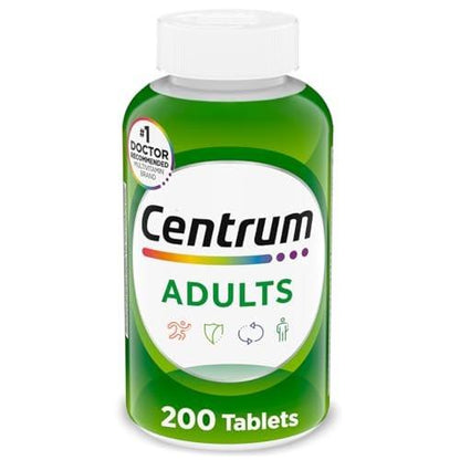 Centrum Adult Multivitamin/Multimineral Ergänzung mit Antioxidantien, Zink, Vitamin D3 und B-Vitaminen, glutenfrei, ohne Gentechnik - 200 Tabletten