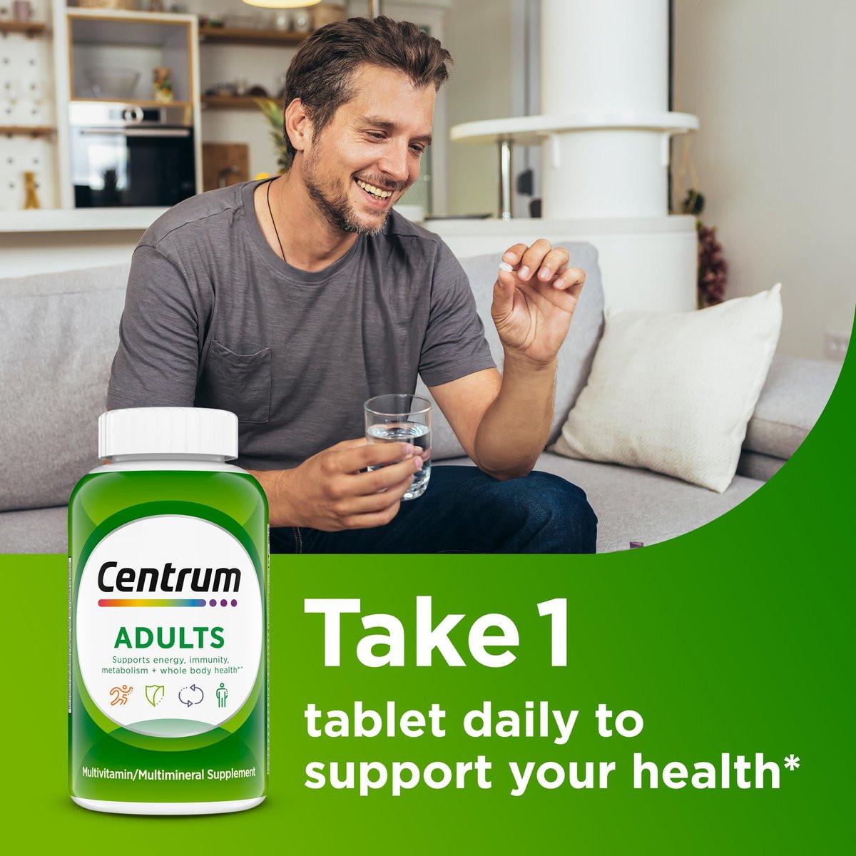 Centrum Adult Multivitamin/Multimineral Ergänzung mit Antioxidantien, Zink, Vitamin D3 und B-Vitaminen, glutenfrei, ohne Gentechnik - 200 Tabletten
