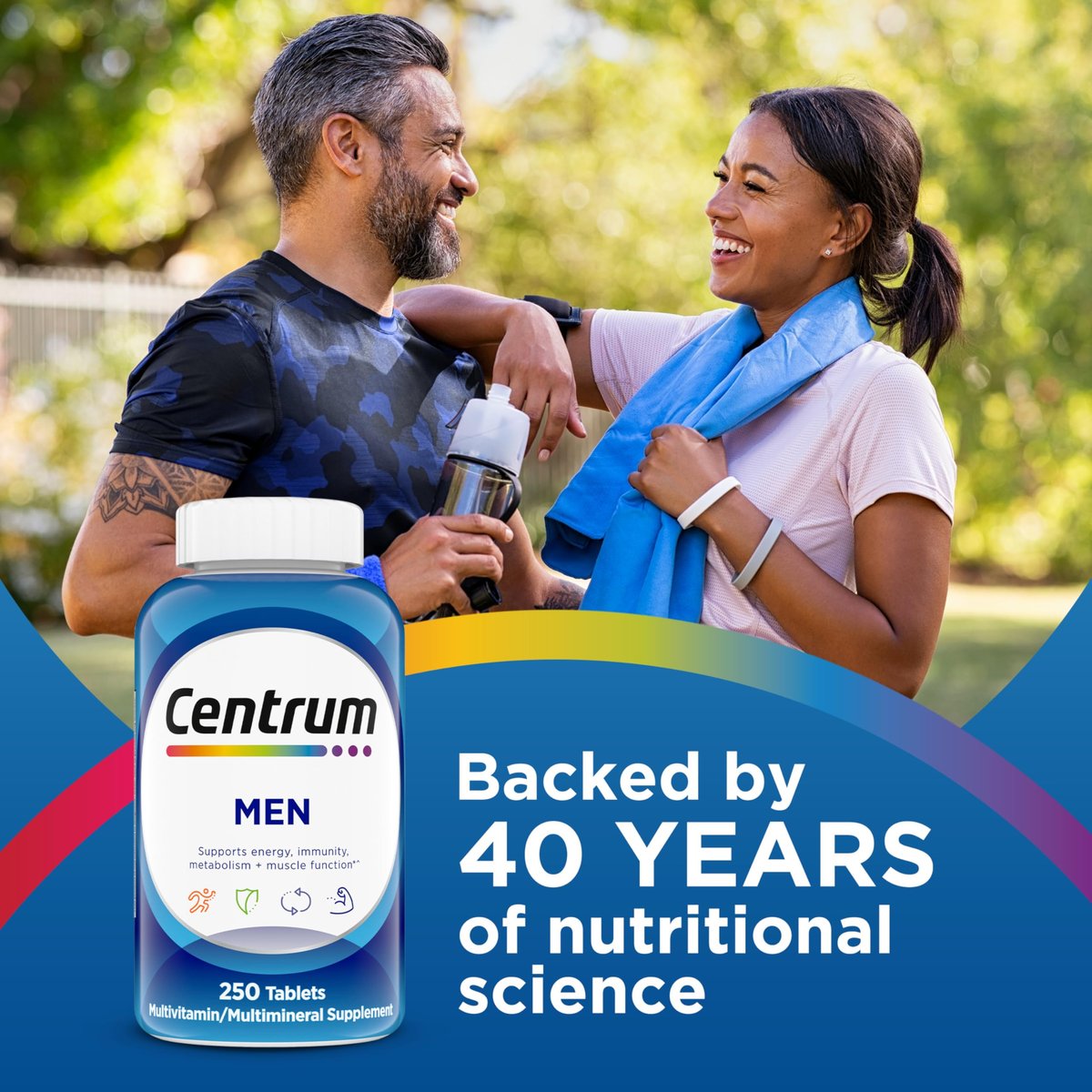 Centrum Multivitamin für Männer – 250 Tabletten | Vitamin D3, B-Vitamine, Antioxidantien | Glutenfrei, Nicht-GVO
