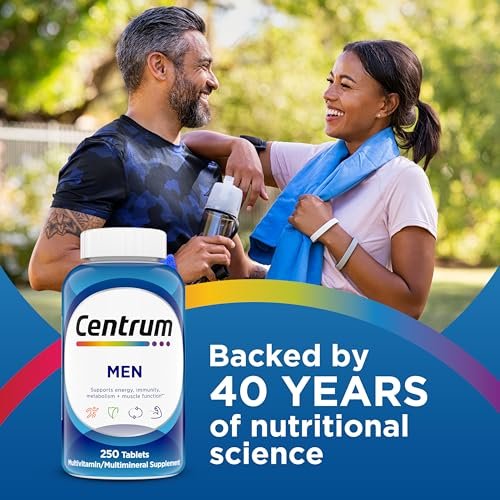 Centrum Multivitamin für Männer – 250 Tabletten | Vitamin D3, B-Vitamine, Antioxidantien | Glutenfrei, Nicht-GVO