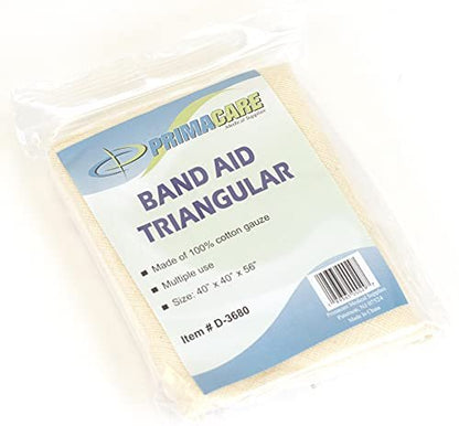 Primacare D-3680 Erste-Hilfe-Dreieckstuch zur Schienung bei Verstauchungen und Knochenbrüchen, Latexfrei, Vliesbaumwolle, 40x40x56 cm, 12er-Pack