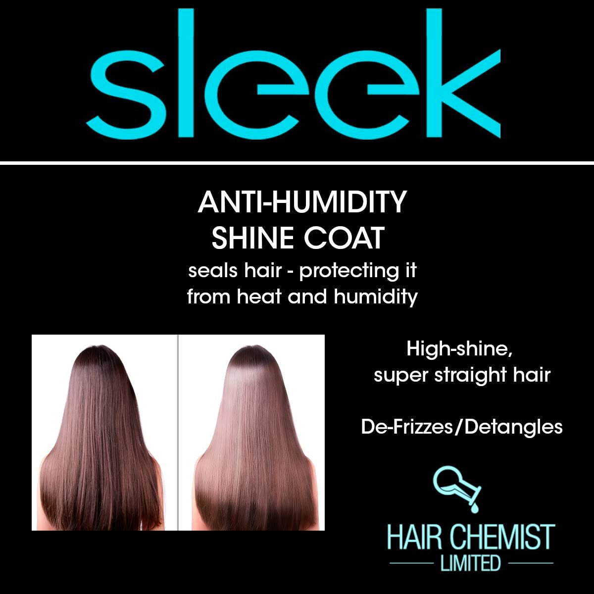 Hair Chemist SLEEK Anti Humidity Shine Coat 8 oz – Feuchtigkeitsschutz & Glanz für glattes Haar