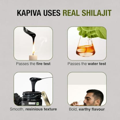 Kapiva 100% Reines Himalaya Shilajit Harz – Hochwirksam für Männer & Frauen | 40 Portionen à 500 mg | 80+ Spurenelemente, bis zu 70% Fulvinsäure | Authentisch | Natürliche Energie & Immununterstützung