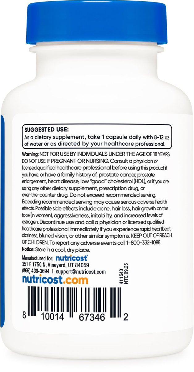 Nutricost Pregnenolon 10 mg, 120 Kapseln – Non-GMO, glutenfrei, vegetarische Kapseln