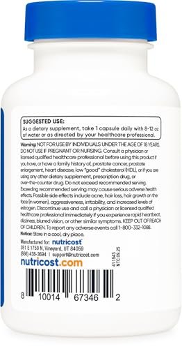 Nutricost Pregnenolon 10 mg, 120 Kapseln – Non-GMO, glutenfrei, vegetarische Kapseln