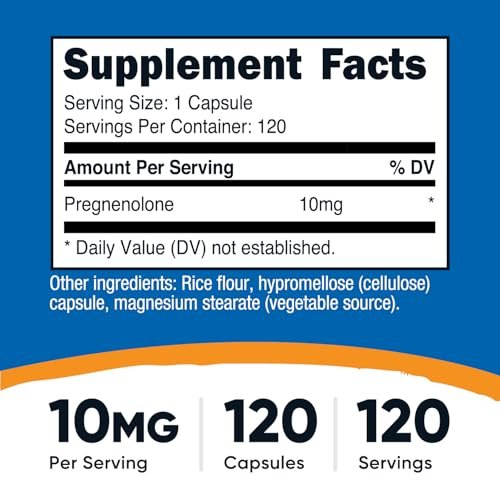 Nutricost Pregnenolon 10 mg, 120 Kapseln – Non-GMO, glutenfrei, vegetarische Kapseln