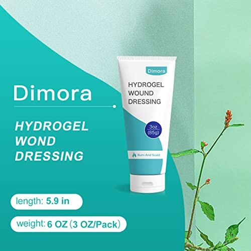 Dimora 2er-Pack 6oz Hydrogel Erste-Hilfe-Salbe, Brandverletzungs-Beruhigungsgel, Hautreparaturcreme für Notfallverbrennungen, postoperative Wunden, Prellungen, Wundversorgung