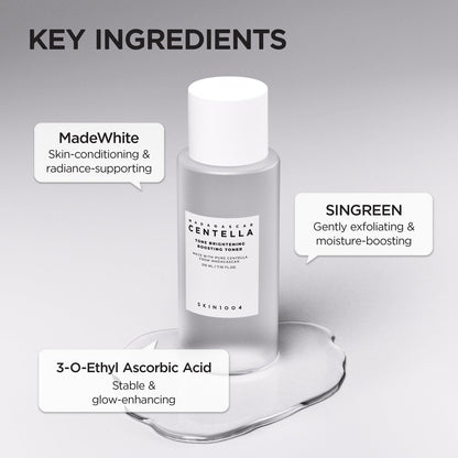 SKIN1004 Tone Balancing Boosting Toner – Koreanischer Centella Toner mit Niacinamid & MadeWhite für ebenmäßigen Hautton, sanftes Peeling, strahlende Haut, 210 ml