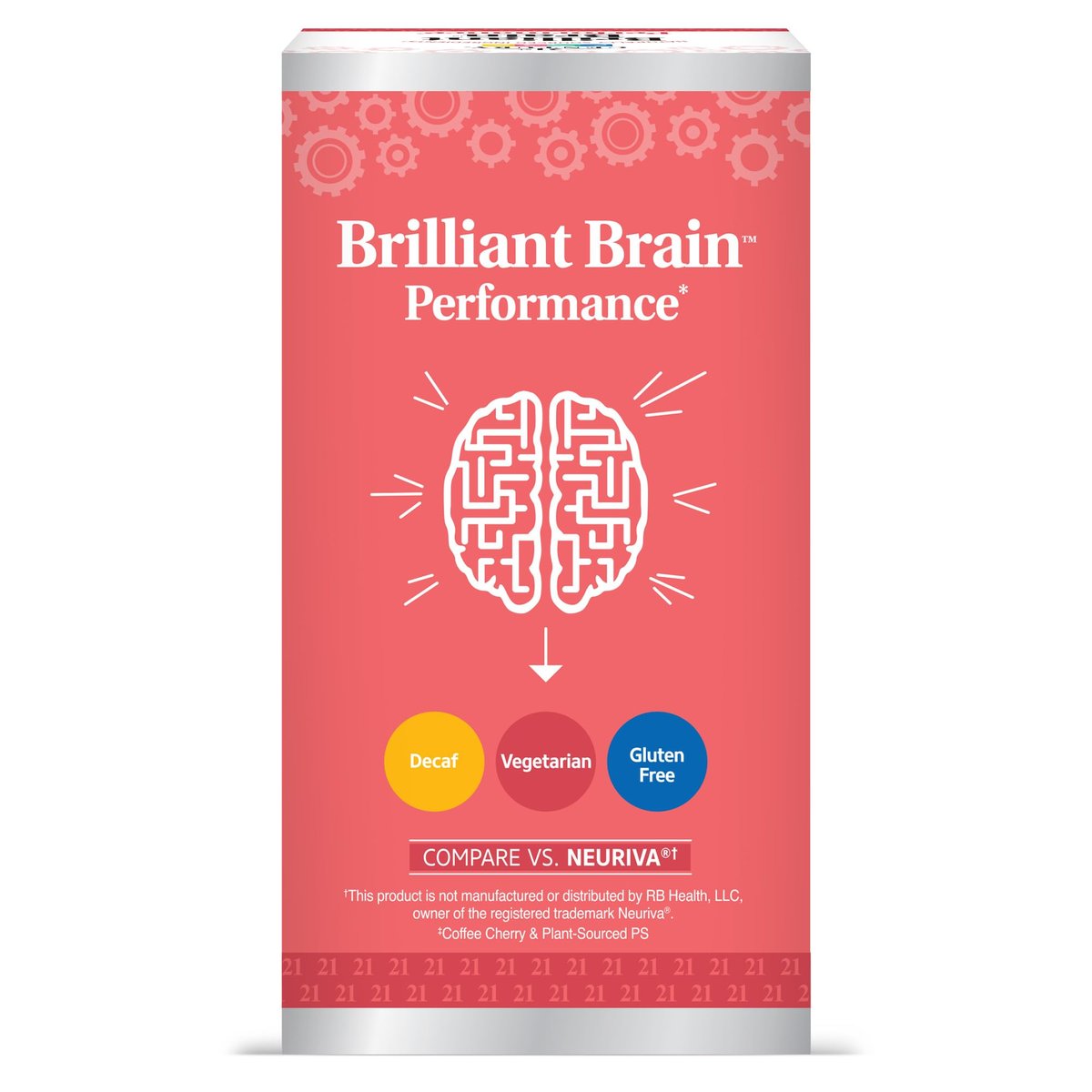 21st Century Brilliant Brain Performance Kapseln, (30 Stück), Unterstützung der kognitiven Gesundheit, mit pflanzlichem Phosphatidylserin & Nootropikum-Kaffee-Fruchtextrakt, koffeinfrei & glutenfrei