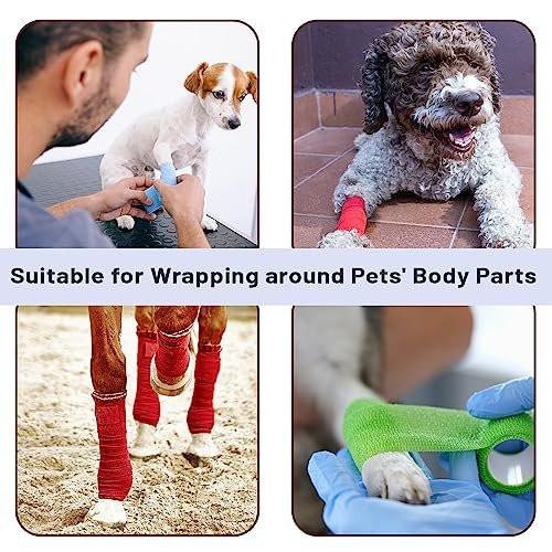 Mr. Pen Selbstklebender elastischer Verband, 2" x 5 Yards, 6er-Pack, bunte Farben – Ideale elastische Kohäsivbandage für Sport, Handgelenk, Knöchel und Tiere, selbsthaftend, hoch dehnbar zur Verletzungsunterstützung