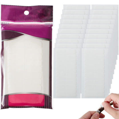 Leelosp 240 Teile Haarextension Klebeband Tabs Doppelseitiges Ersatzband für Haarextensionen Klebstoff 1,57 x 0,32 Zoll Haarverlängerungswerkzeuge für Perücken Toupet Haarteile, Weiß