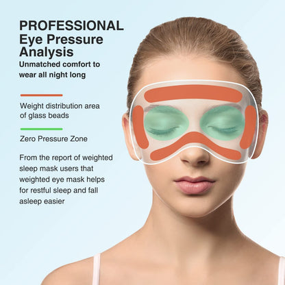 YFONG Gewichtete Schlafmaske, 3D-Lichtblockierende Schlafmaske für Damen und Herren (4,2 Unzen/120 g), Druckentlastende Nachtmaske mit verstellbarem Riemen, Augenbinde für Reisen, Nickerchen, Yoga, Schwarz