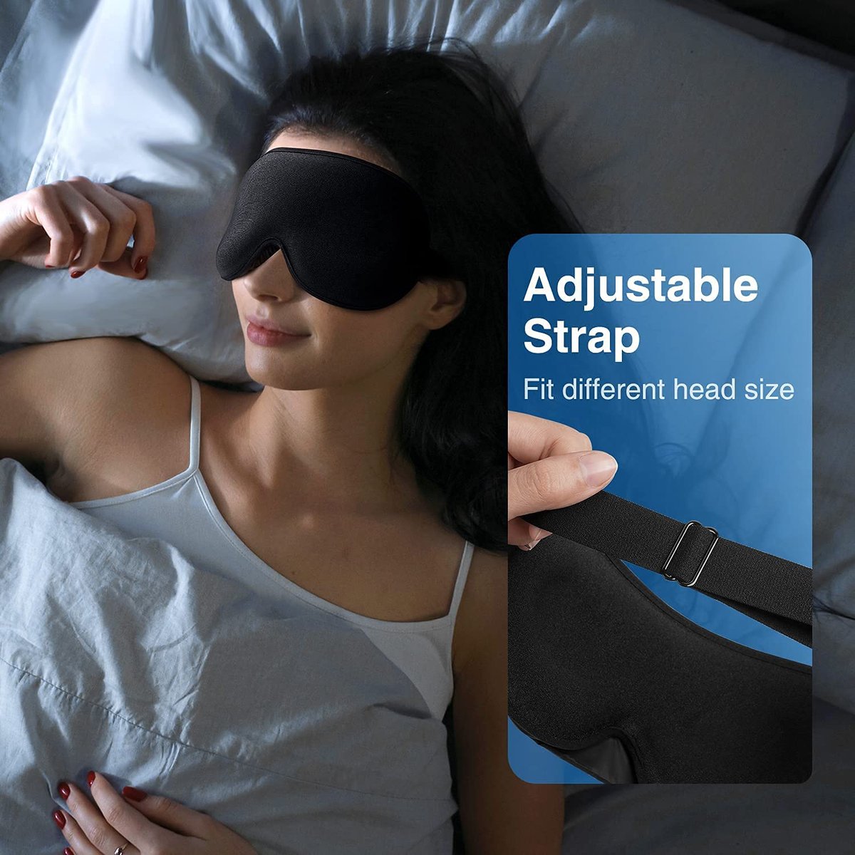 YFONG Gewichtete Schlafmaske, 3D Augenmaske mit Memory-Schaum zur Lichtblockierung, Druckentlastung, verstellbarer Riemen, für Reisen, Nickerchen, Yoga, Lila (120g)