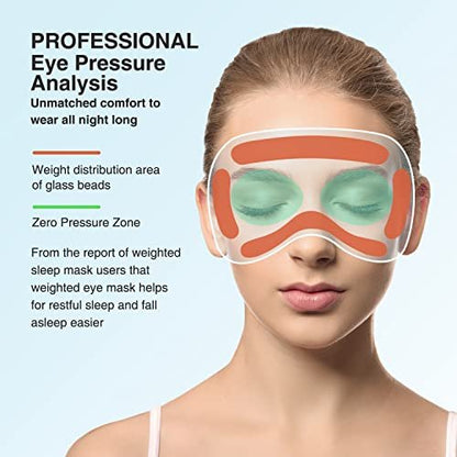 YFONG Gewichtete Schlafmaske, 3D-Lichtblockierende Schlafmaske für Damen und Herren (4,2 Unzen/120 g), Druckentlastende Nachtmaske mit verstellbarem Riemen, Augenbinde für Reisen, Nickerchen, Yoga, Schwarz