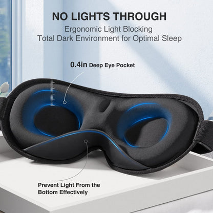 YFONG Gewichtete Schlafmaske, 3D-Lichtblockierende Schlafmaske für Damen und Herren (4,2 Unzen/120 g), Druckentlastende Nachtmaske mit verstellbarem Riemen, Augenbinde für Reisen, Nickerchen, Yoga, Schwarz