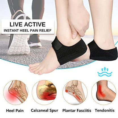JUMPOW Gel-Fersenpolster für Plantarfasziitis, Fersenschmerzen & Achillessehnenentzündung - Schutz & Polster für Männer & Frauen