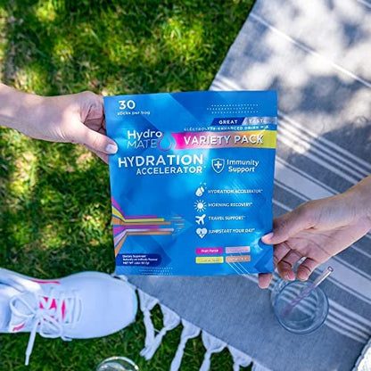 HydroMATE Elektrolytpulver Beutel – Kurbhydratations-Beschleuniger mit Vitamin C, 16 Sticks