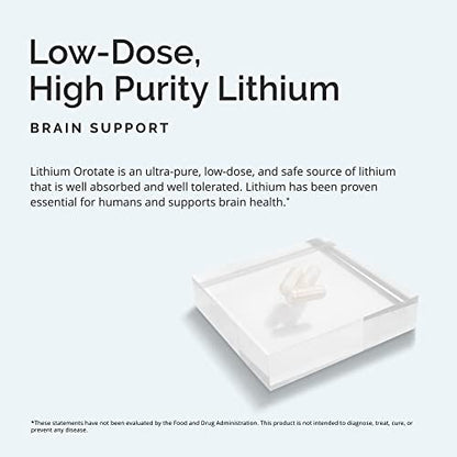 BRAINMD Dr. Amen Lithium Orotat – 60 Kapseln – Gehirnunterstützung – Glutenfrei – 60 Portionen