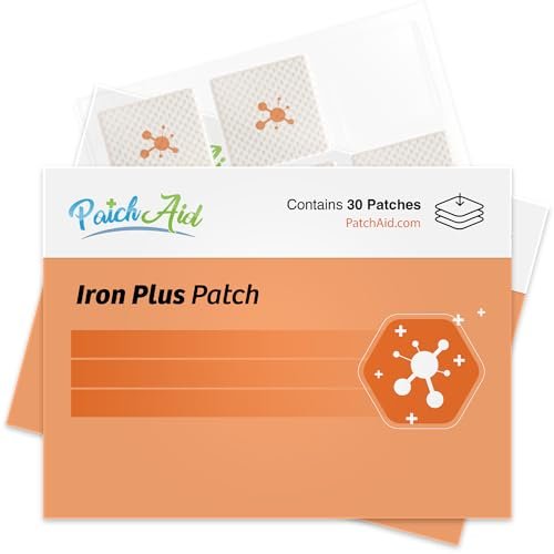 PatchAid Eisen Plus Topisches Pflaster – 30-Tage-Vorrat, Transdermales Eisenpflaster