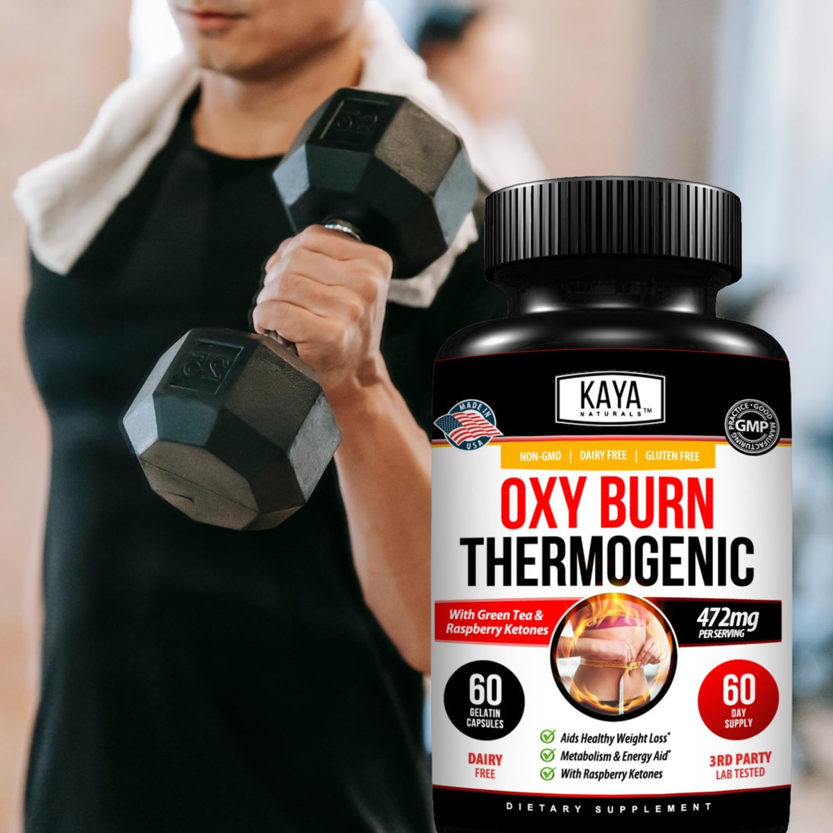 Kaya Naturals Supreme Fat Burner – Hochwirksame Diätpillen für Männer & Frauen – Appetitzügler & Thermogene Kapseln – Natürlicher Energie-Boost – 60 Stück