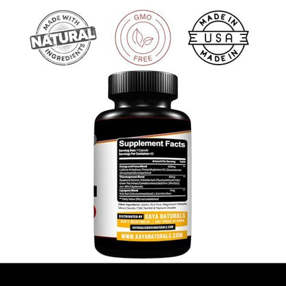 Kaya Naturals Supreme Fat Burner – Hochwirksame Diätpillen für Männer & Frauen – Appetitzügler & Thermogene Kapseln – Natürlicher Energie-Boost – 60 Stück