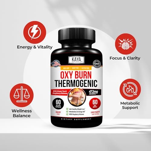 Kaya Naturals Supreme Fat Burner – Hochwirksame Diätpillen für Männer & Frauen – Appetitzügler & Thermogene Kapseln – Natürlicher Energie-Boost – 60 Stück