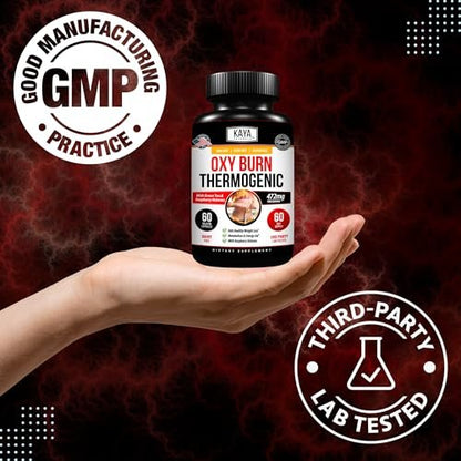 Kaya Naturals Supreme Fat Burner – Hochwirksame Diätpillen für Männer & Frauen – Appetitzügler & Thermogene Kapseln – Natürlicher Energie-Boost – 60 Stück