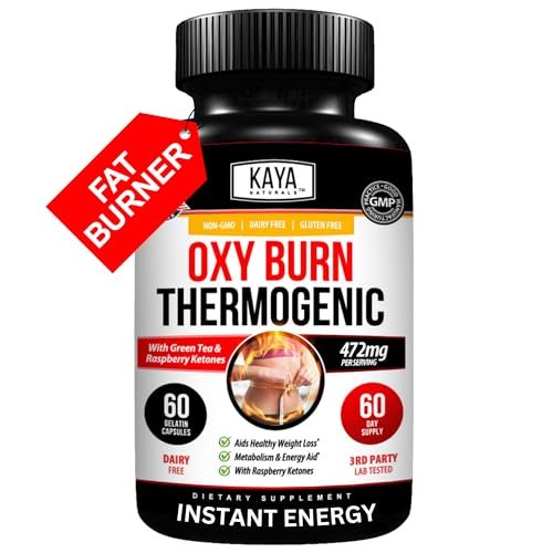 Kaya Naturals Supreme Fat Burner – Hochwirksame Diätpillen für Männer & Frauen – Appetitzügler & Thermogene Kapseln – Natürlicher Energie-Boost – 60 Stück