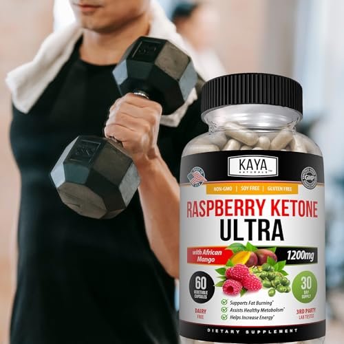 Kaya Naturals Keto Diät Himbeer-Ketone – Nahrungsergänzungsmittel zur Gewichtsabnahme, Appetitkontrolle, Stoffwechsel-Boost – 60 Kapseln