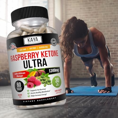 Kaya Naturals Keto Diät Himbeer-Ketone – Nahrungsergänzungsmittel zur Gewichtsabnahme, Appetitkontrolle, Stoffwechsel-Boost – 60 Kapseln