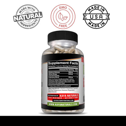 Kaya Naturals Keto Diät Himbeer-Ketone – Nahrungsergänzungsmittel zur Gewichtsabnahme, Appetitkontrolle, Stoffwechsel-Boost – 60 Kapseln