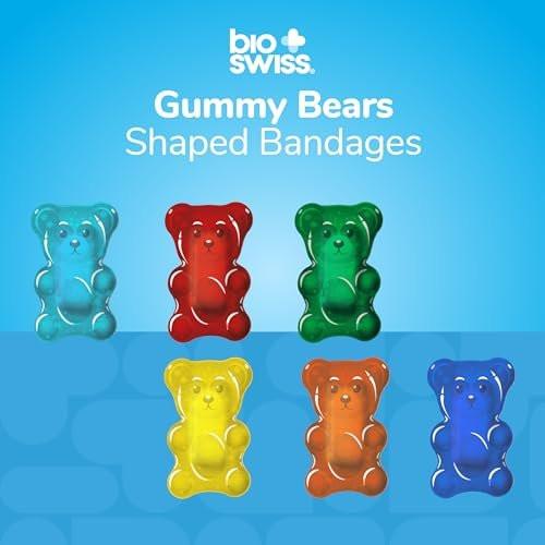 BioSwiss Gummibärchen-Pflaster, selbstklebend, latexfreie, sterile Wundversorgung, 24 Stück