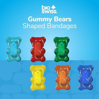 BioSwiss Gummibärchen-Pflaster, selbstklebend, latexfreie, sterile Wundversorgung, 24 Stück